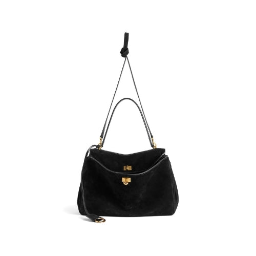 BALENCIAGA Rodeo Suede Handbag Black