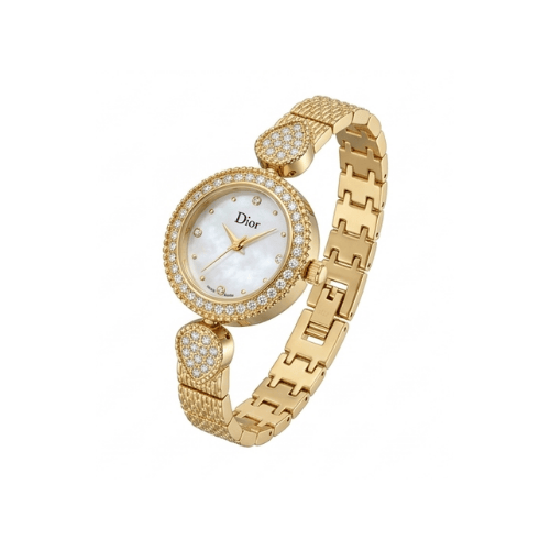 Dior diamond-encrusted gold-tone