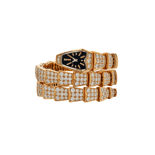 Bvlgari Serpenti Watch Gold Black dial
