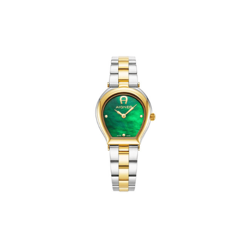 Aigner Trani Watch Silver/Gold Green dial